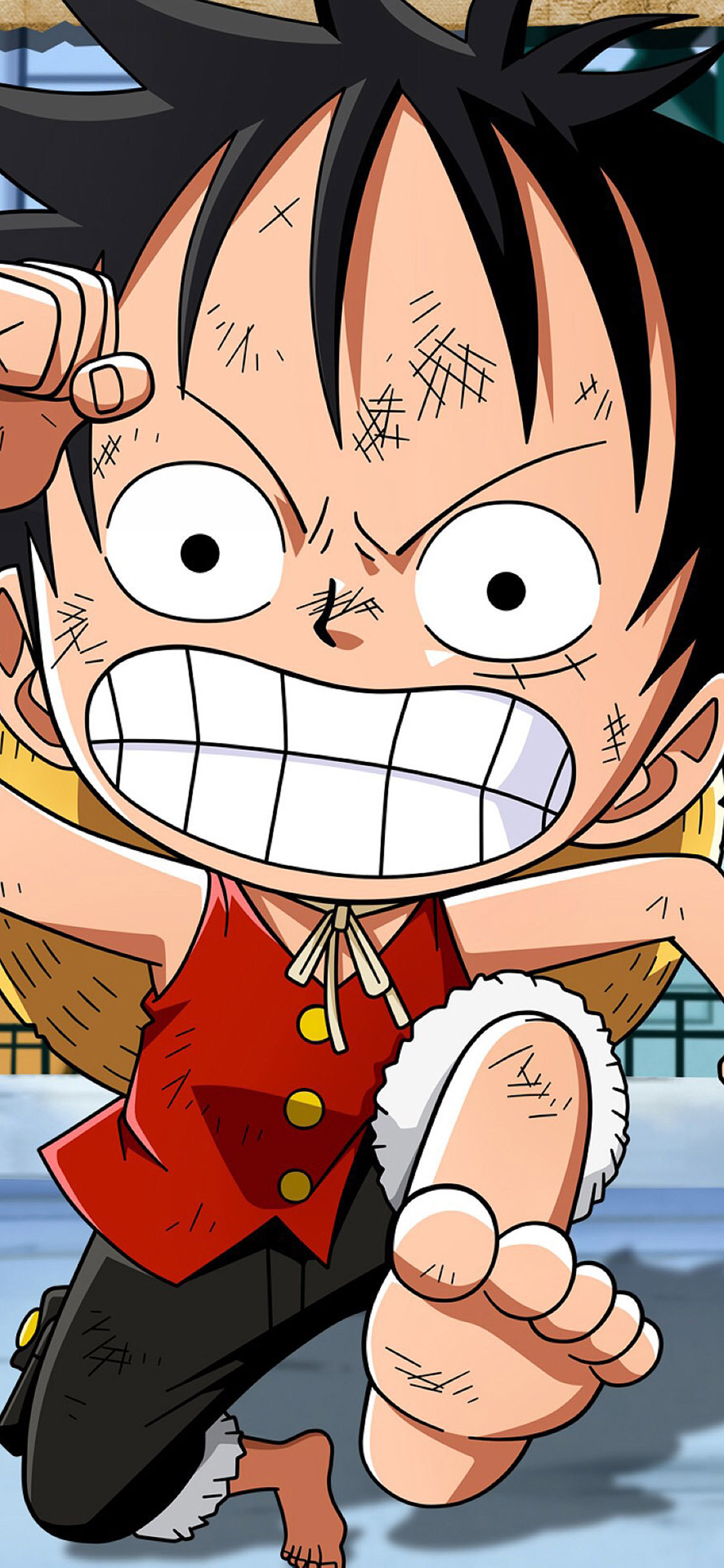 [2436×1125]动漫 卡通 创意 海贼王 路飞 苹果手机动漫壁纸图片