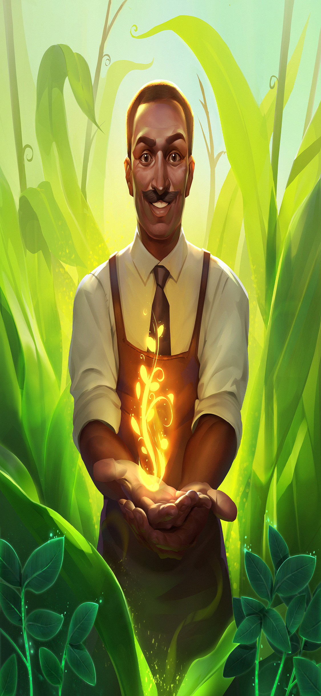 [2436×1125]动漫 园丁 植物 魔法 苹果手机动漫壁纸图片