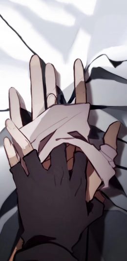 [2436x1125]动漫 场景 牵手 十指相扣 苹果手机动漫壁纸图片