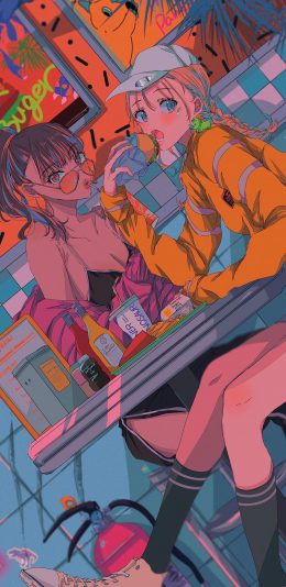 [2436x1125]动漫 少女 二次元 日系 潮流 苹果手机动漫壁纸图片