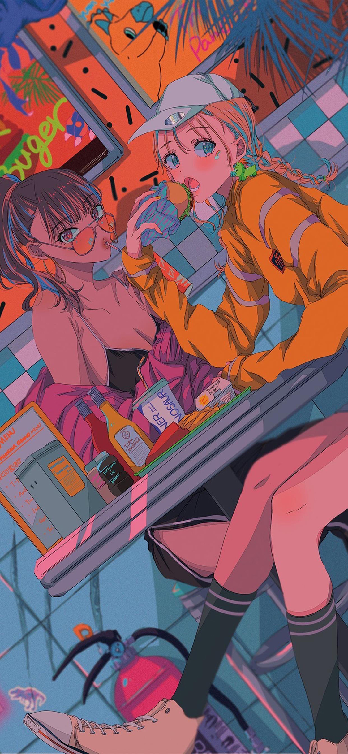 [2436×1125]动漫 少女 二次元 日系 潮流 苹果手机动漫壁纸图片