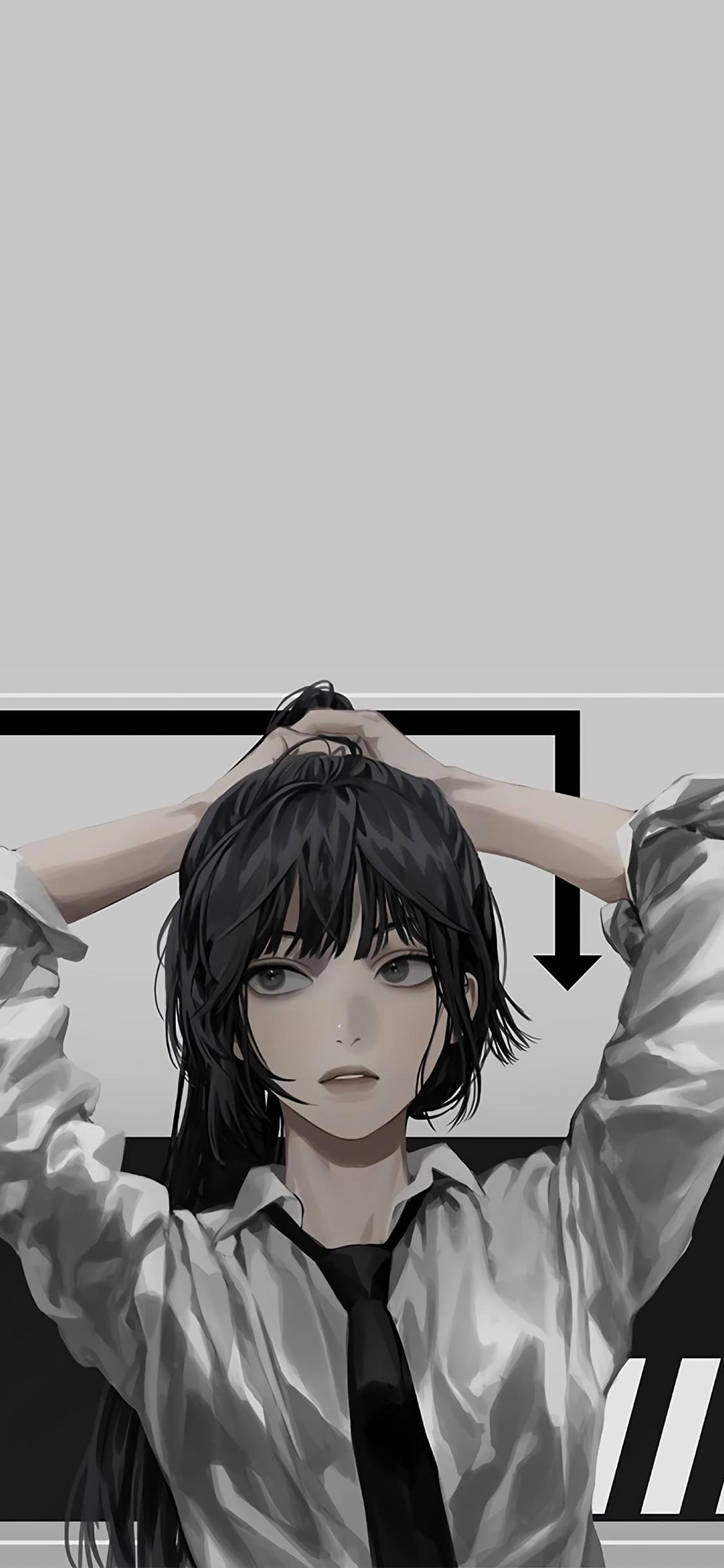 [2436×1125]动漫 少女 二次元 暗黑系 苹果手机动漫壁纸图片