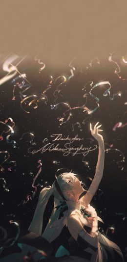 [2436x1125]动漫 少女 初音未来 梦幻 苹果手机动漫壁纸图片