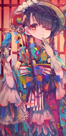 [2436x1125]动漫 少女 和风 日系 苹果手机动漫壁纸图片