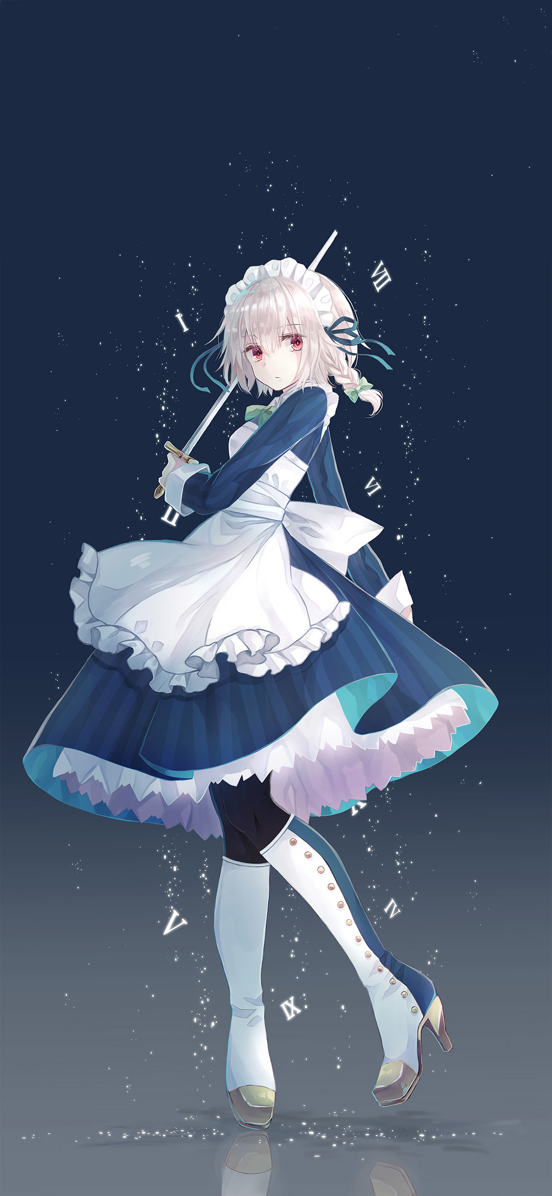 [2436×1125]动漫 少女 日系  女仆装 苹果手机动漫壁纸图片