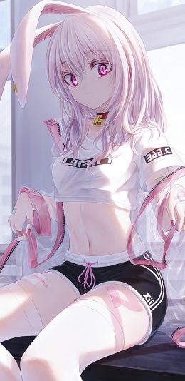 [2436x1125]动漫 少女 日系 二次元 兔耳朵 苹果手机动漫壁纸图片