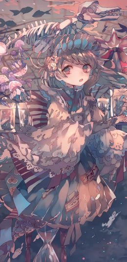 [2436x1125]动漫 少女 日系 和风 苹果手机动漫壁纸图片