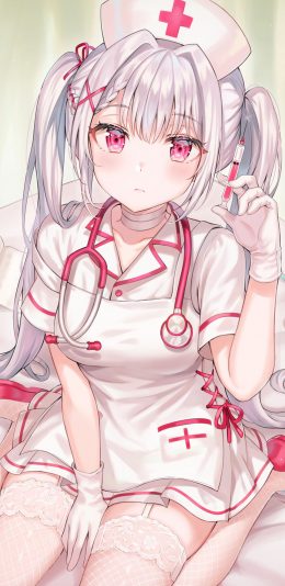 [2436x1125]动漫 少女 日系 护士 制服 苹果手机动漫壁纸图片