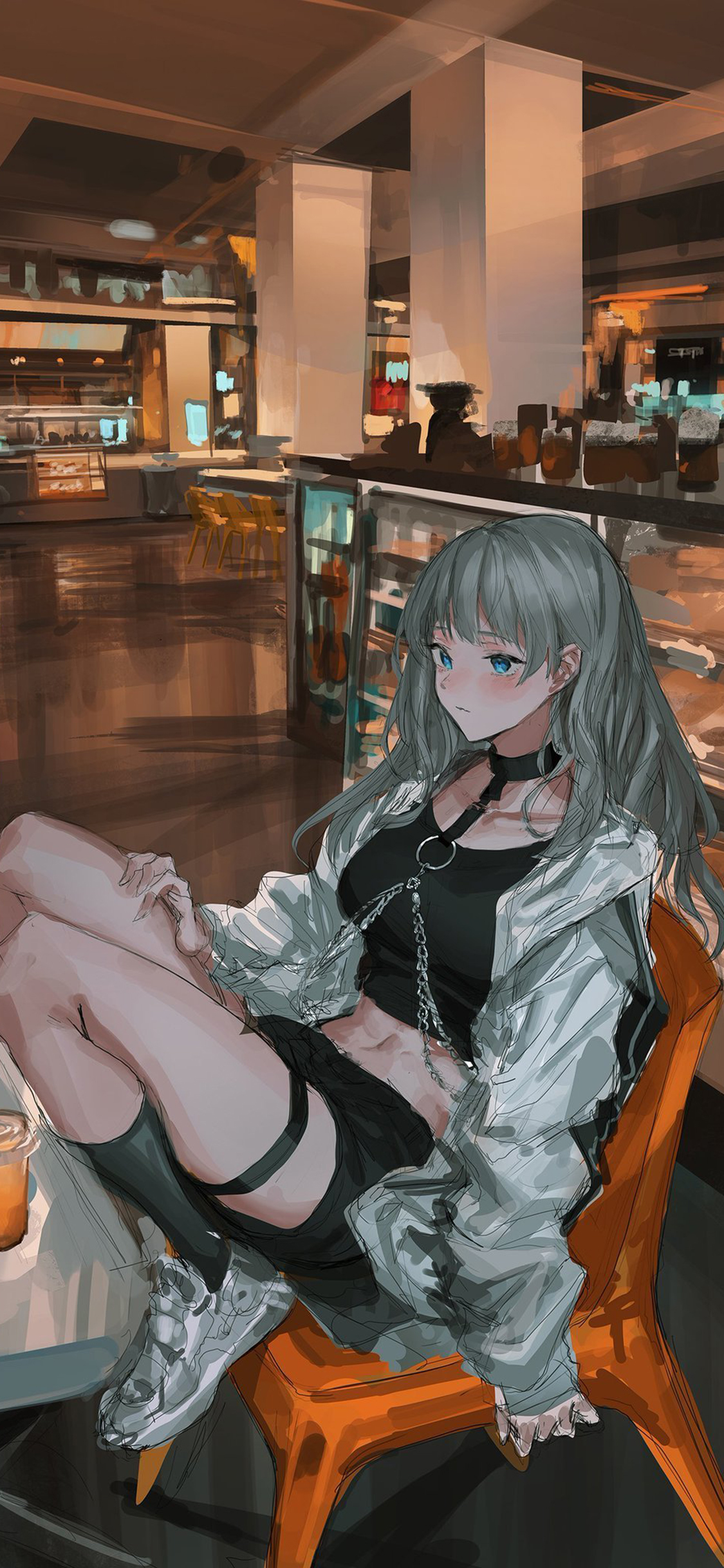 [2436×1125]动漫 少女 潮流 作者_LM7_ 苹果手机动漫壁纸图片