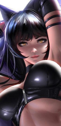 [2436x1125]动漫 少女 猫女郎 日系 性感 苹果手机动漫壁纸图片