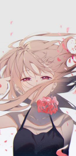 [2436x1125]动漫 少女 花 梦幻 苹果手机动漫壁纸图片
