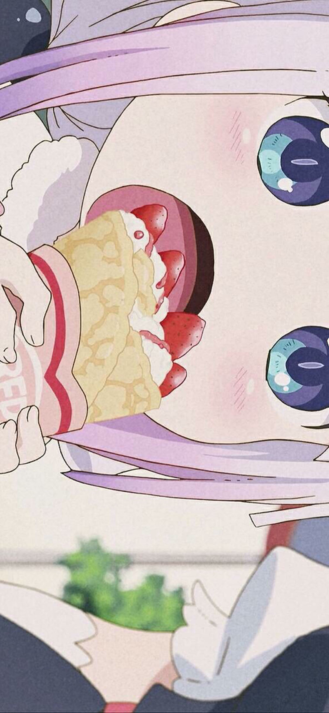 [2436×1125]动漫 少女 草莓 二次元 苹果手机动漫壁纸图片