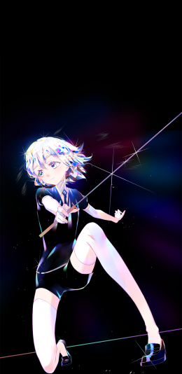 [2436x1125]动漫 少女 钻石 光芒 苹果手机动漫壁纸图片