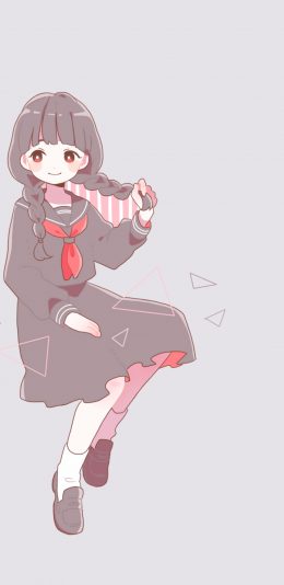 [2436x1125]动漫 少女 闺蜜 锁屏 右 苹果手机动漫壁纸图片