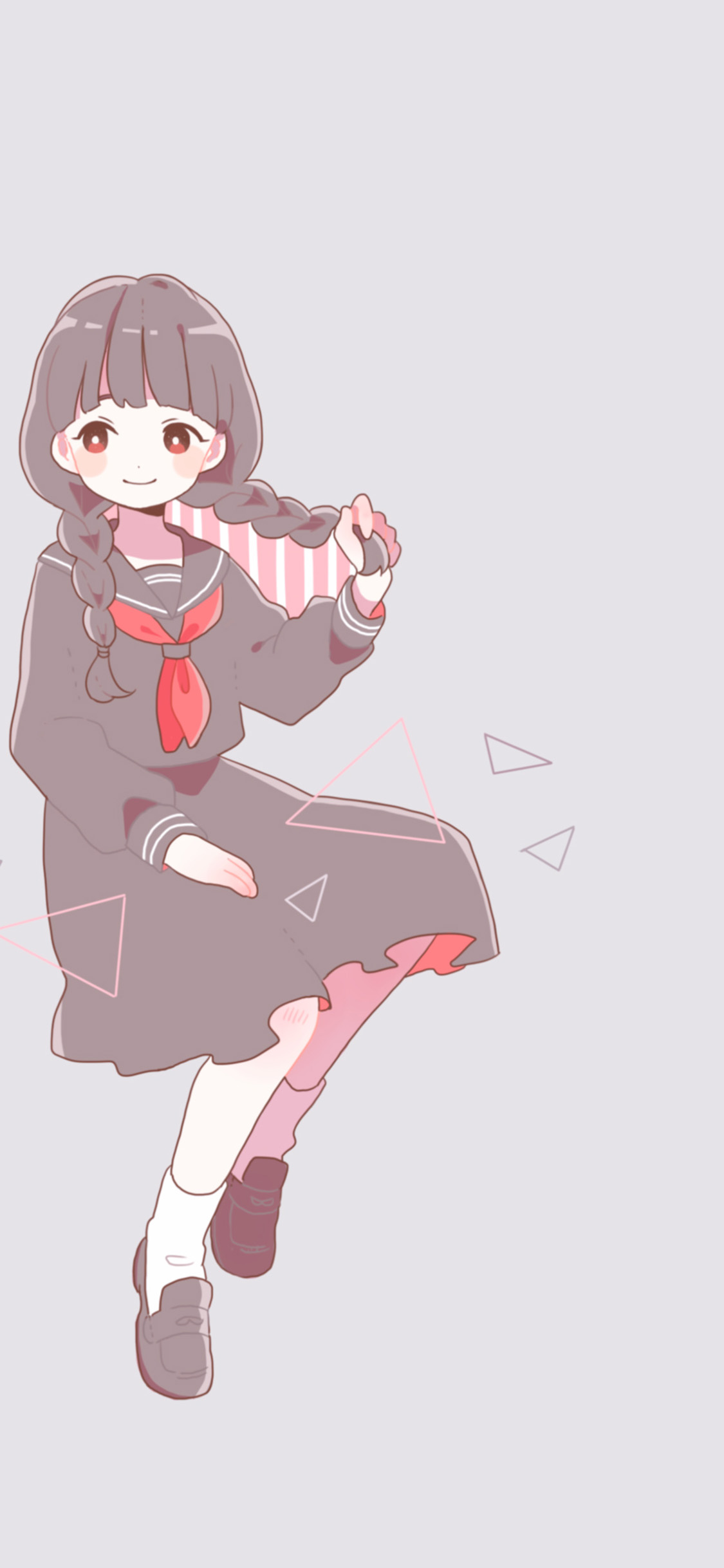 [2436×1125]动漫 少女 闺蜜 锁屏 右 苹果手机动漫壁纸图片