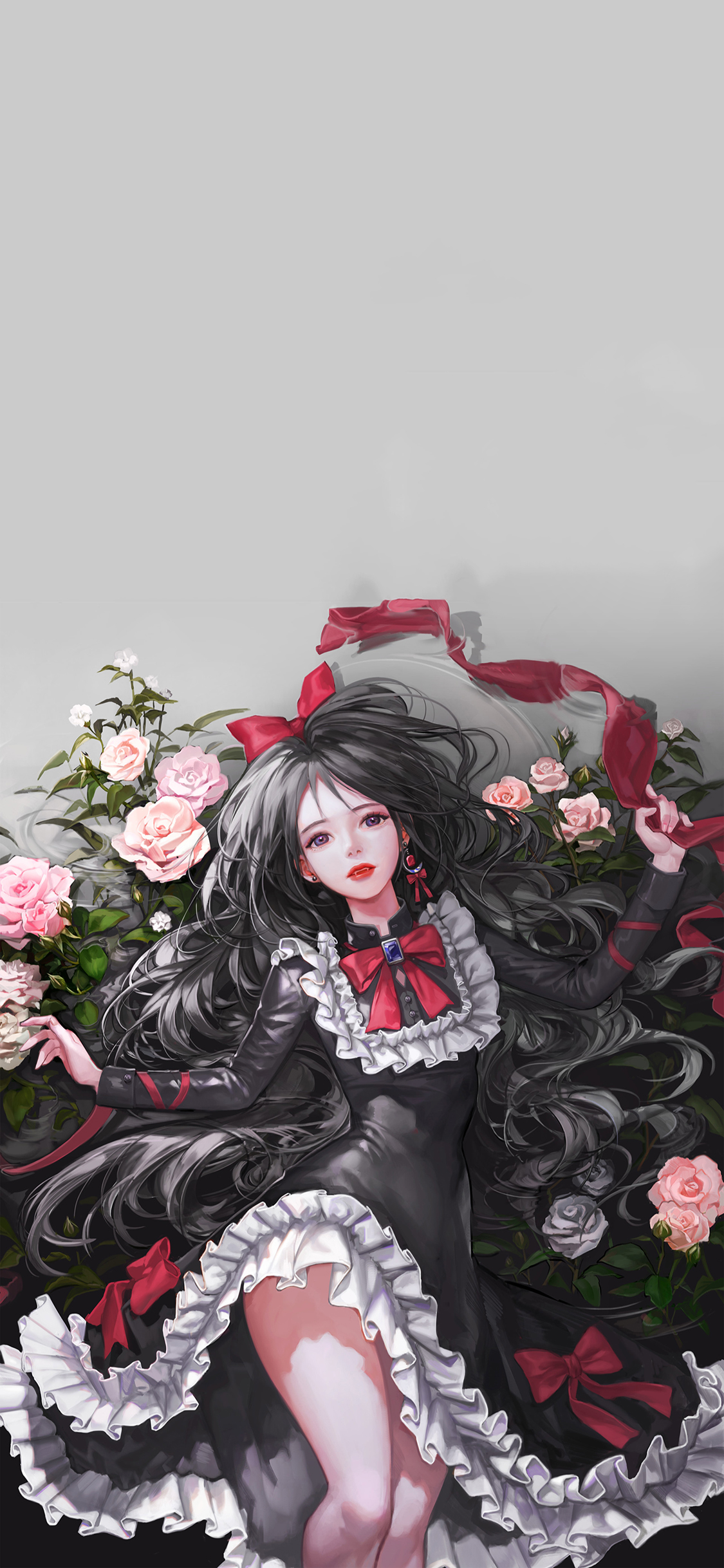 [2436×1125]动漫 少女 黑暗 吸血鬼 苹果手机动漫壁纸图片