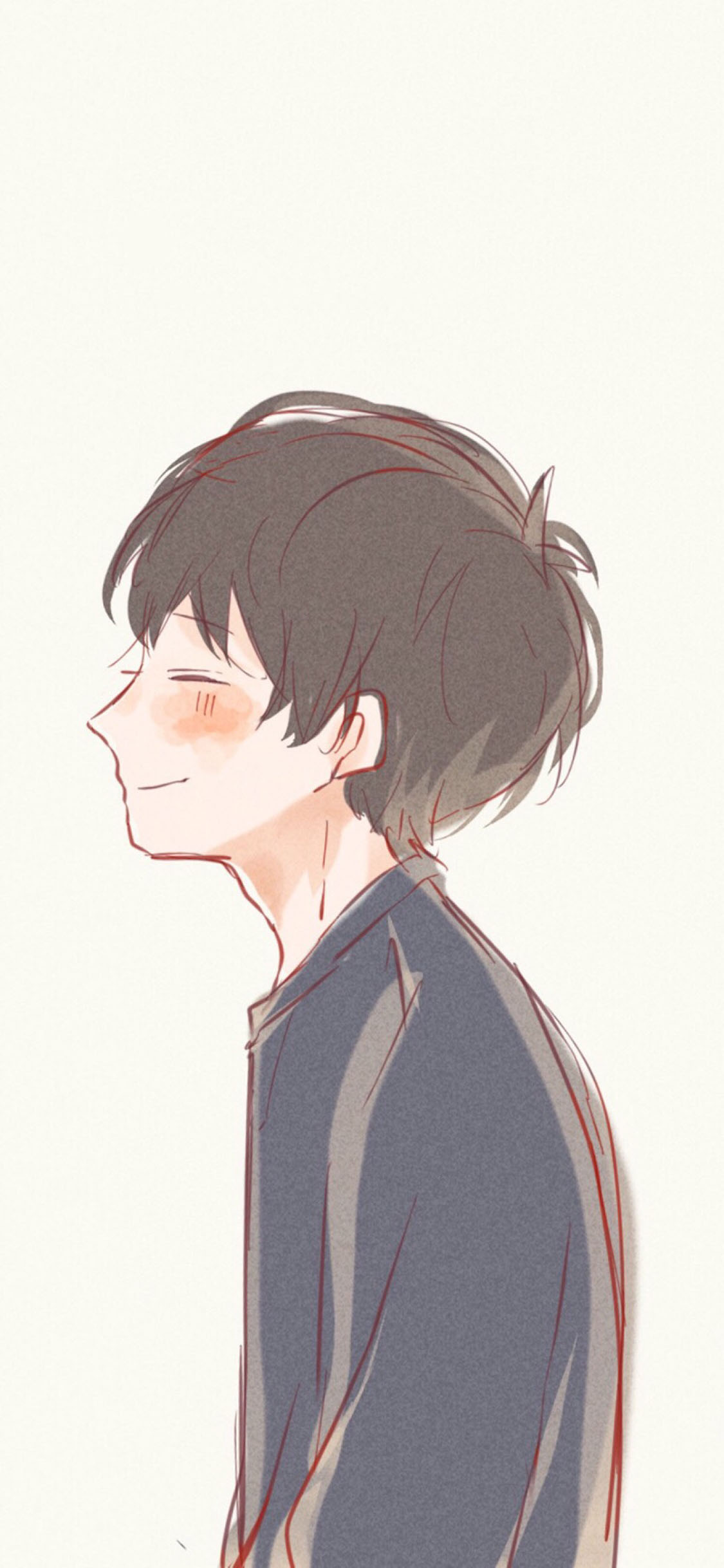[2436×1125]动漫 少年 侧颜 可爱 苹果手机动漫壁纸图片