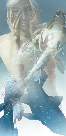 [2436x1125]动漫 少年 鱼 P站画师Re° 3 苹果手机动漫壁纸图片