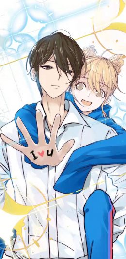 [2436x1125]动漫 情侣 I LOVE YOU 浪漫 苹果手机动漫壁纸图片