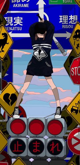 [2436x1125]动漫 手 二次元 现实 理想 苹果手机动漫壁纸图片