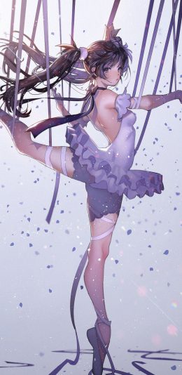 [2436x1125]动漫 美少女 二次元 芭蕾舞 苹果手机动漫壁纸图片