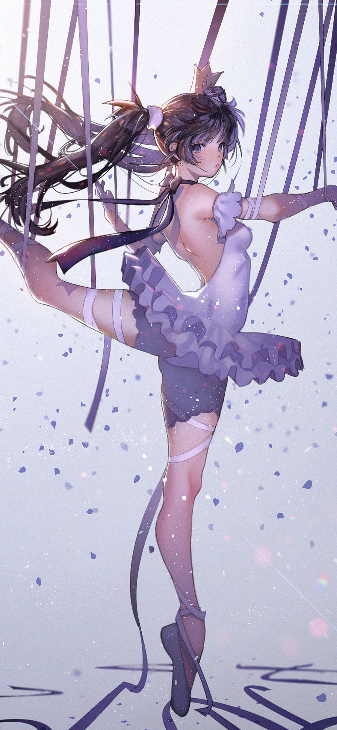 [2436×1125]动漫 美少女 二次元 芭蕾舞 苹果手机动漫壁纸图片