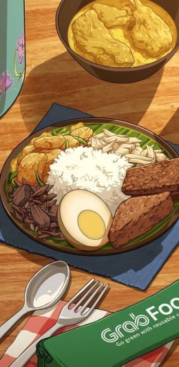 [2436x1125]动漫 美食 米饭 日式 二次元 苹果手机动漫壁纸图片