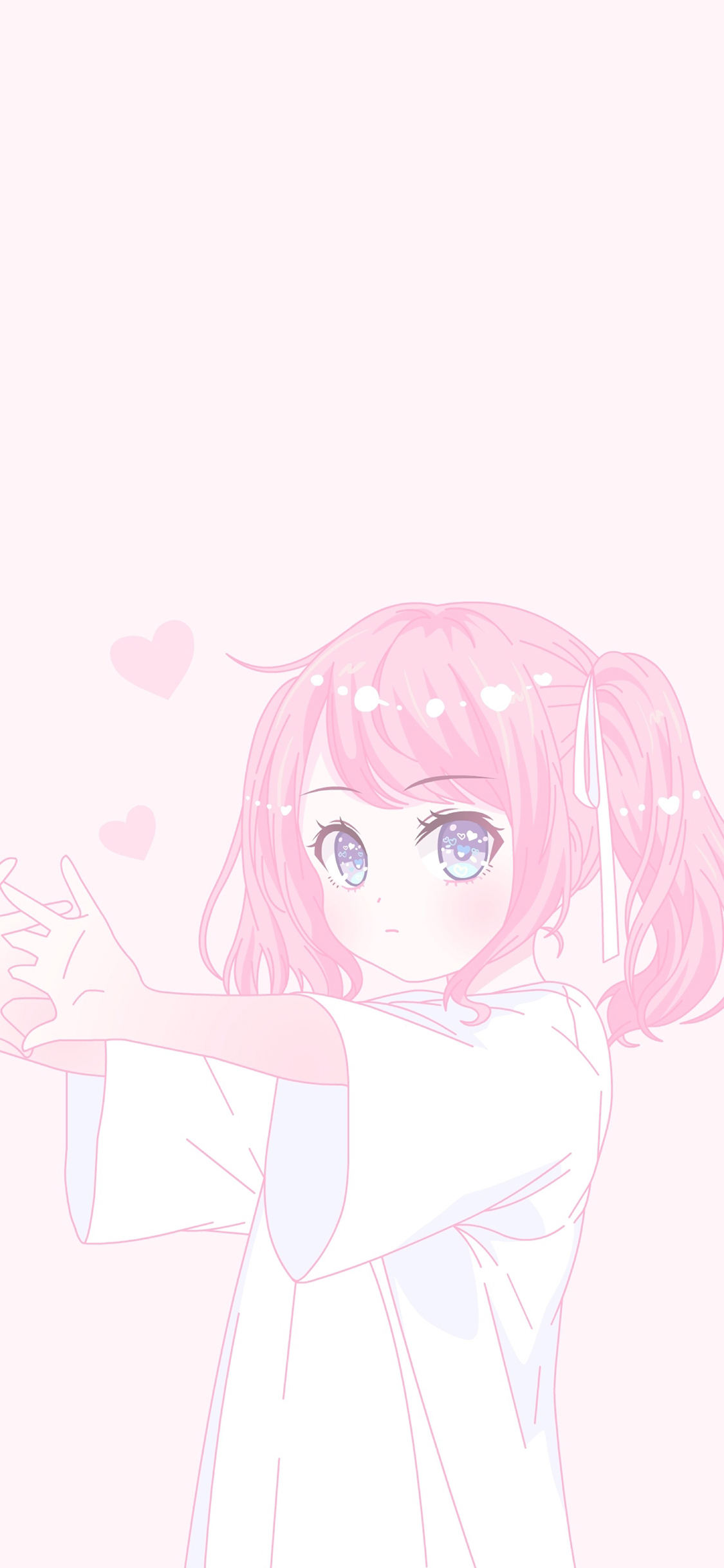 [2436×1125]动漫 萝莉 日系 少女心 粉色 苹果手机动漫壁纸图片