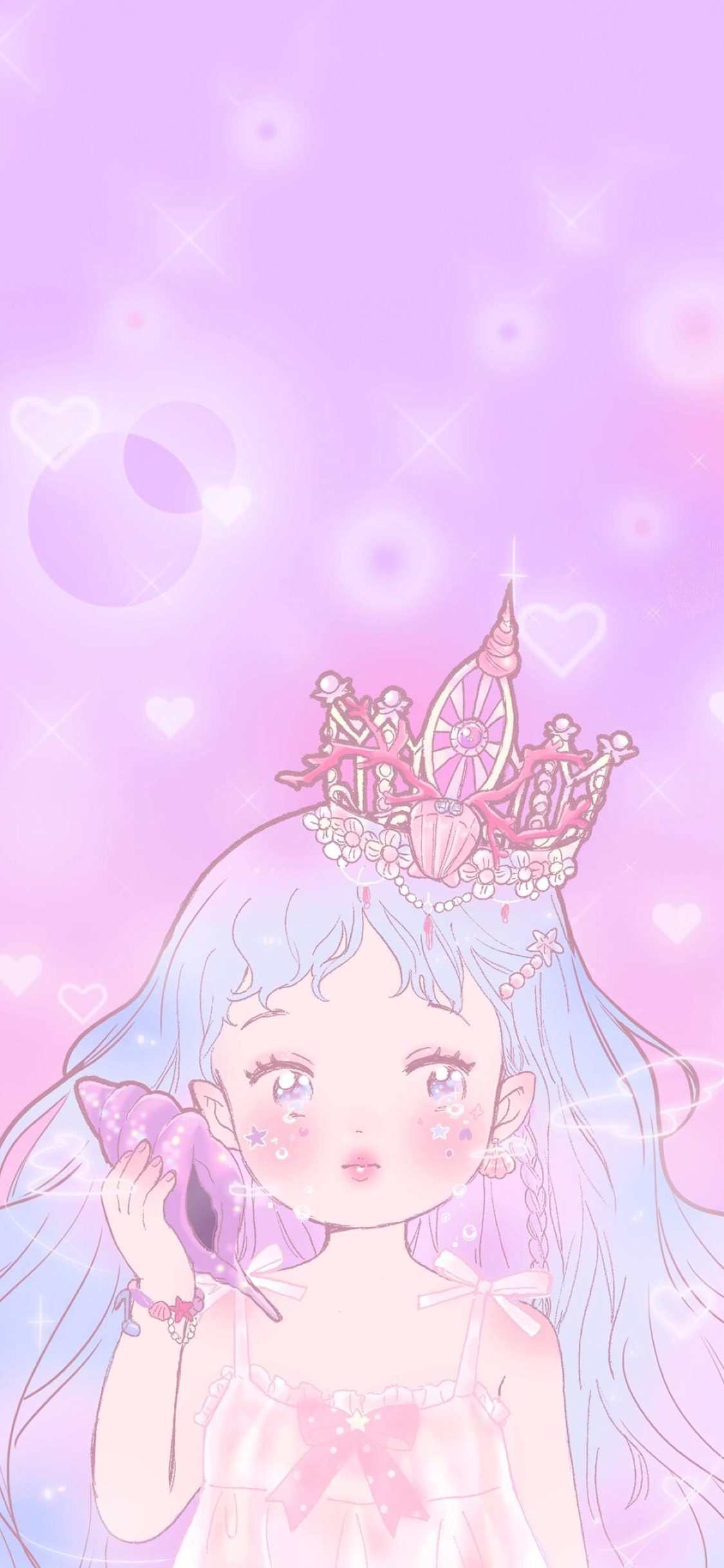 [2436×1125]动漫 萝莉 日系 鱼美人 苹果手机动漫壁纸图片