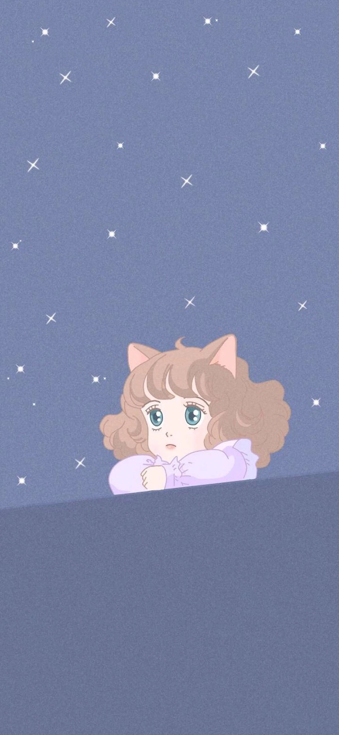 [2436×1125]动漫 萝莉 猫耳朵 二次元 可爱 苹果手机动漫壁纸图片