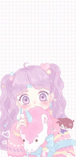 [2436x1125]动漫 萝莉 粉色系 甜美 苹果手机动漫壁纸图片