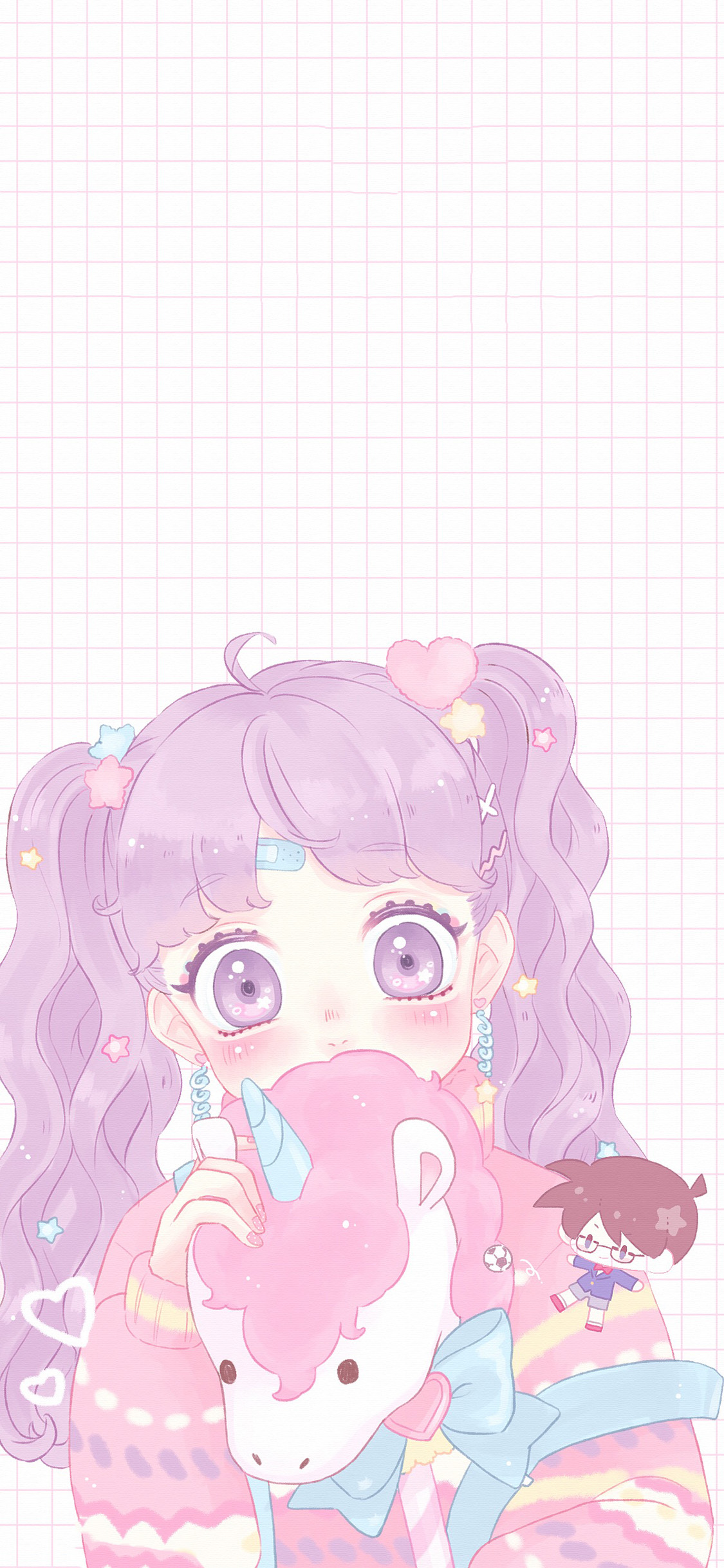 [2436×1125]动漫 萝莉 粉色系 甜美 苹果手机动漫壁纸图片