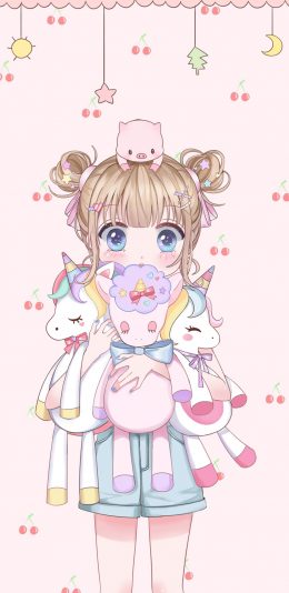 [2436x1125]动漫 萝莉 美少女 独角兽 苹果手机动漫壁纸图片
