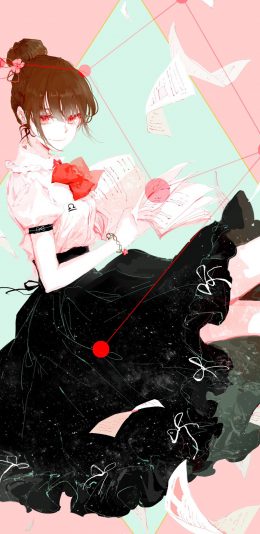 [2436x1125]动漫少女 星座 同人 天秤座 苹果手机动漫壁纸图片