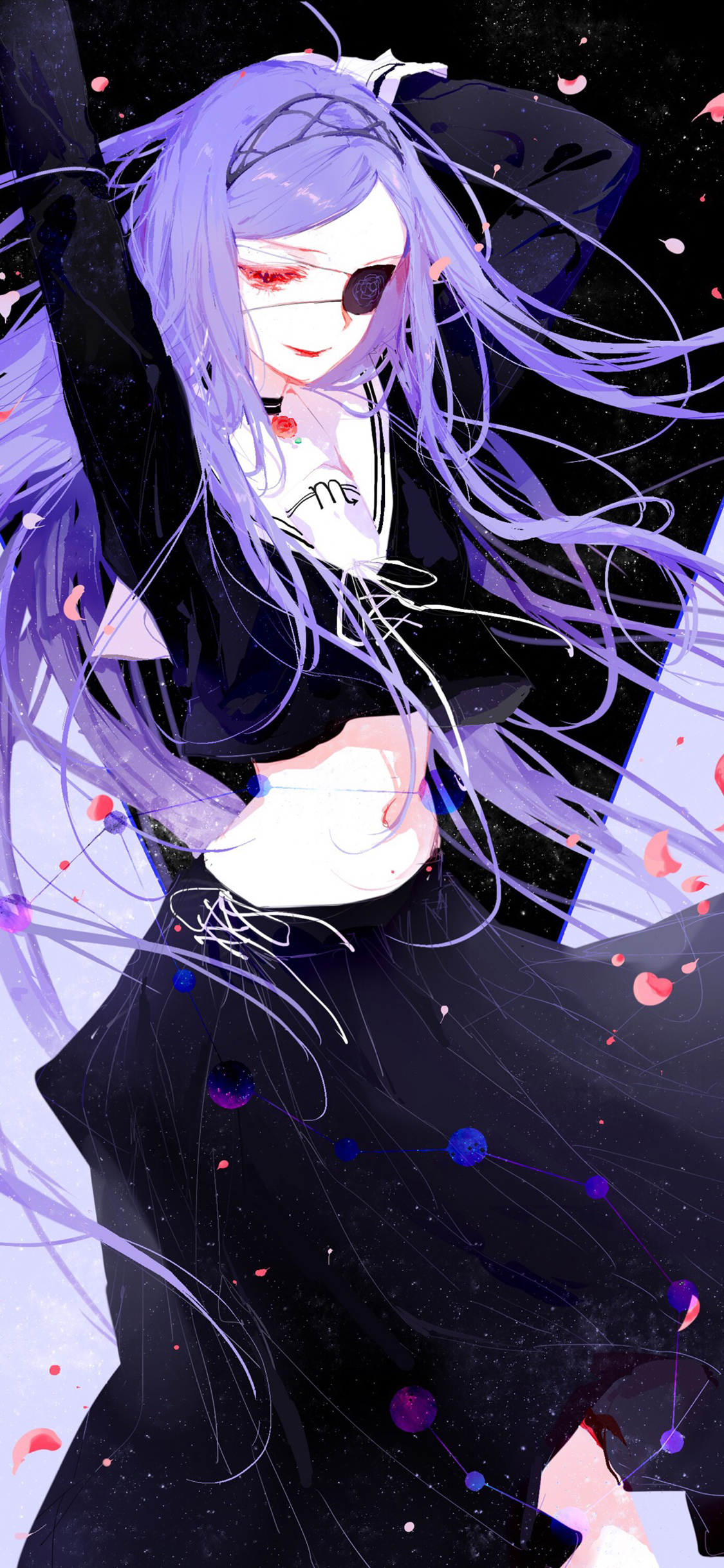 [2436×1125]动漫少女 星座 同人 天蝎座 苹果手机动漫壁纸图片