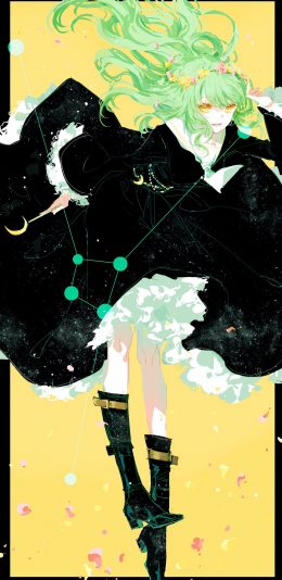 [2436x1125]动漫少女 星座 同人 巨蟹座 苹果手机动漫壁纸图片