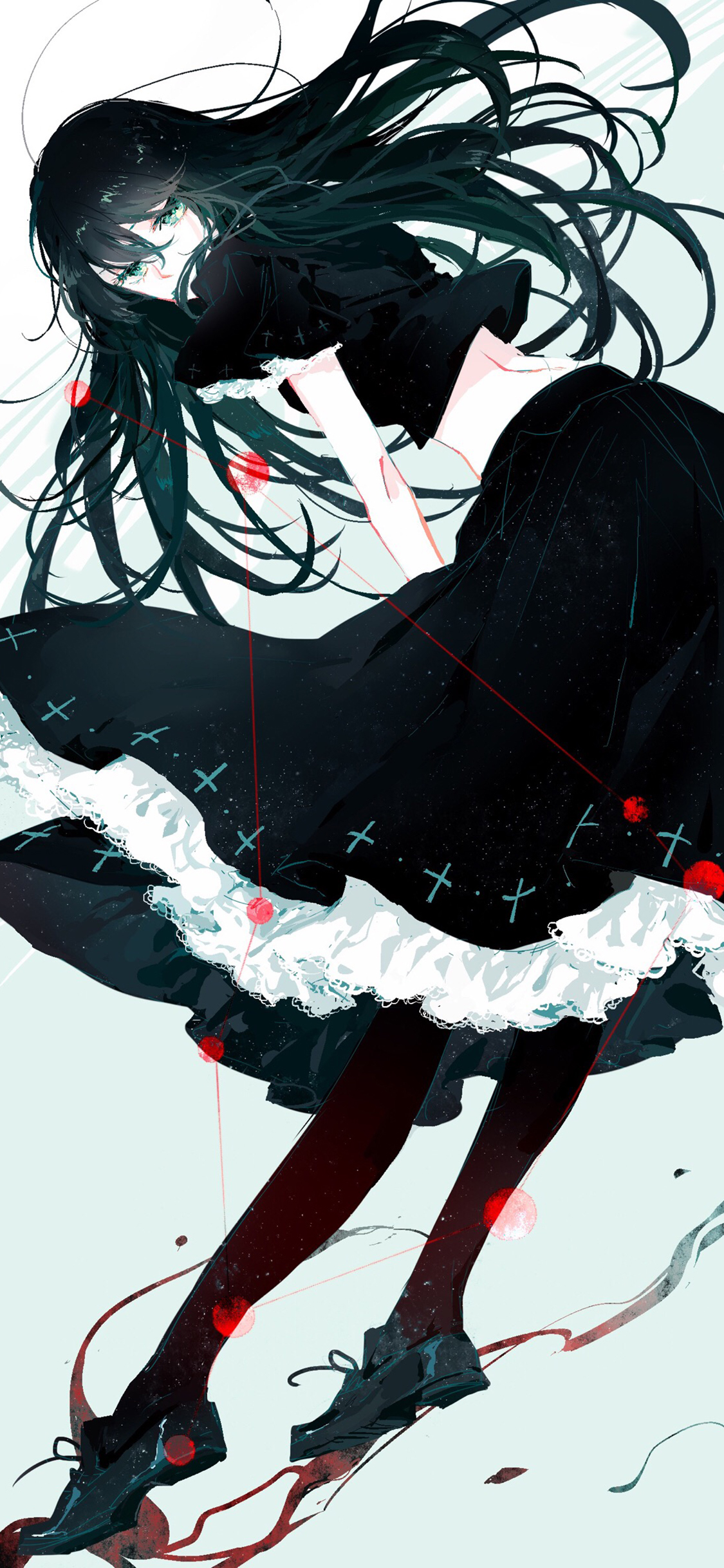 [2436×1125]动漫少女 星座 同人 摩羯座 苹果手机动漫壁纸图片