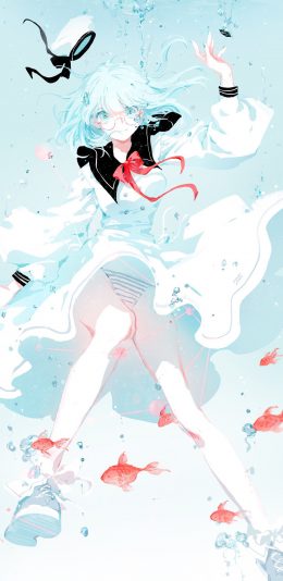 [2436x1125]动漫少女 星座 同人 水瓶座 苹果手机动漫壁纸图片