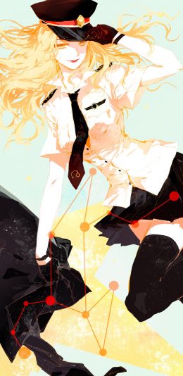 [2436x1125]动漫少女 星座 同人 狮子座 苹果手机动漫壁纸图片