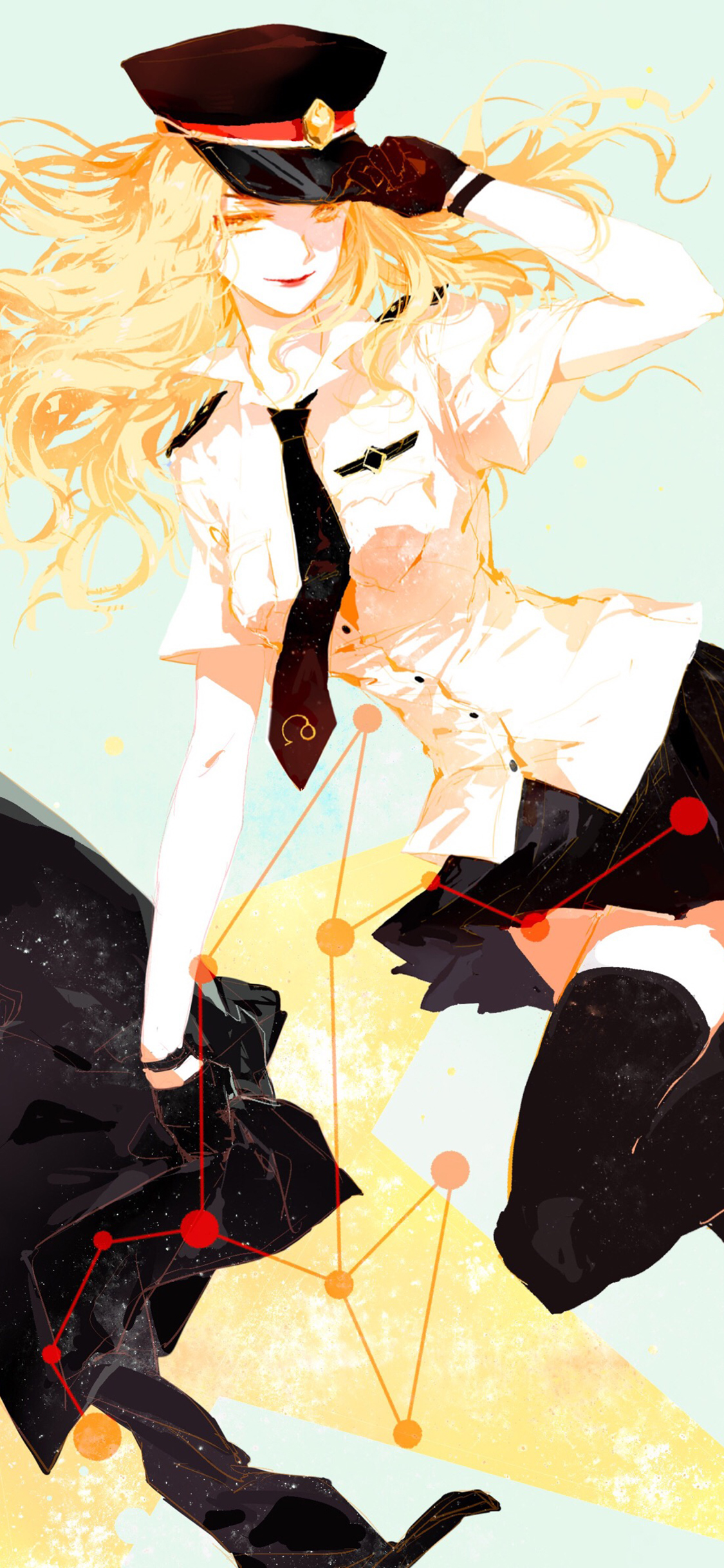 [2436×1125]动漫少女 星座 同人 狮子座 苹果手机动漫壁纸图片