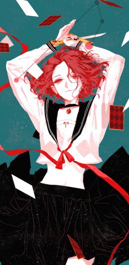 [2436x1125]动漫少女 星座 同人 白羊座 苹果手机动漫壁纸图片