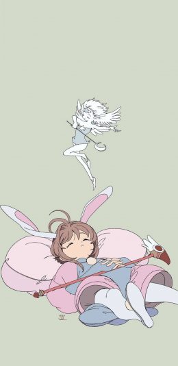 [2436x1125]动漫少女 百变小樱魔术卡 小樱 苹果手机动漫壁纸图片