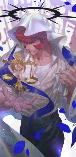 [2436x1125]动漫插画 少年 法师 天秤 苹果手机动漫壁纸图片