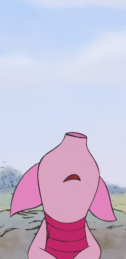 [2436x1125]动画 小熊维尼 小猪 粉色 苹果手机动漫壁纸图片