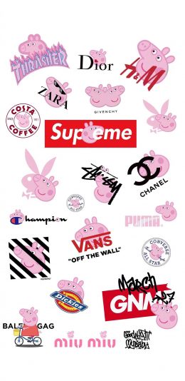 [2436x1125]动画 小猪佩奇 品牌logo 苹果手机动漫壁纸图片