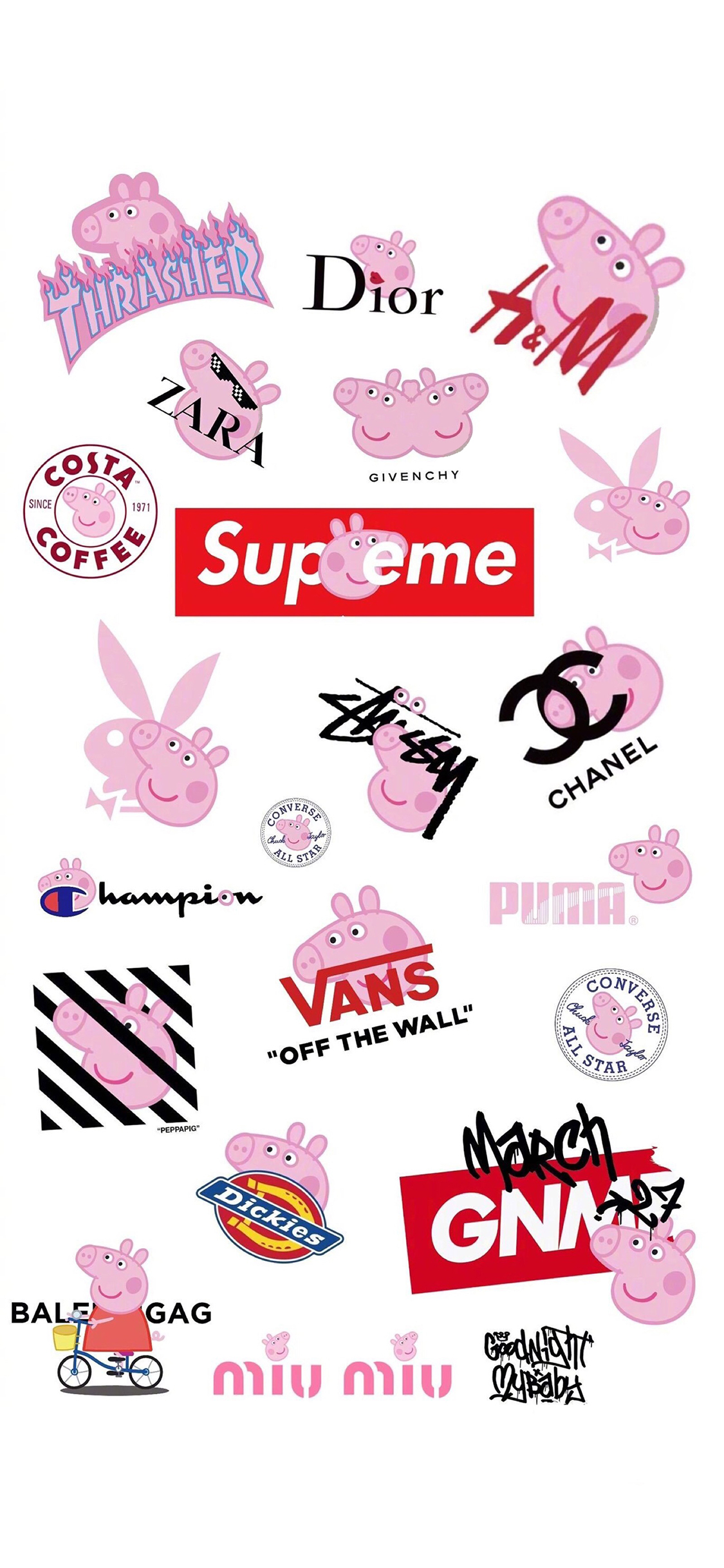 [2436×1125]动画 小猪佩奇 品牌logo 苹果手机动漫壁纸图片