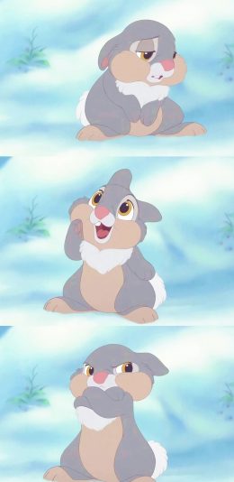 [2436x1125]动画 小鹿斑比 桑普兔 打手 苹果手机动漫壁纸图片