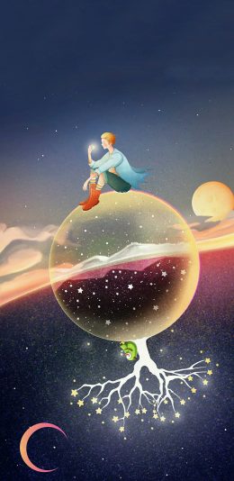 [2436x1125]动画 插图 小王子 星球 苹果手机动漫壁纸图片