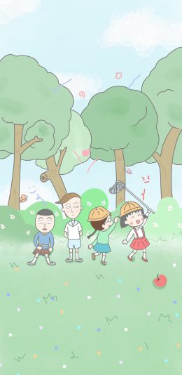 [2436x1125]动画 樱桃小丸子 日漫 苹果手机动漫壁纸图片