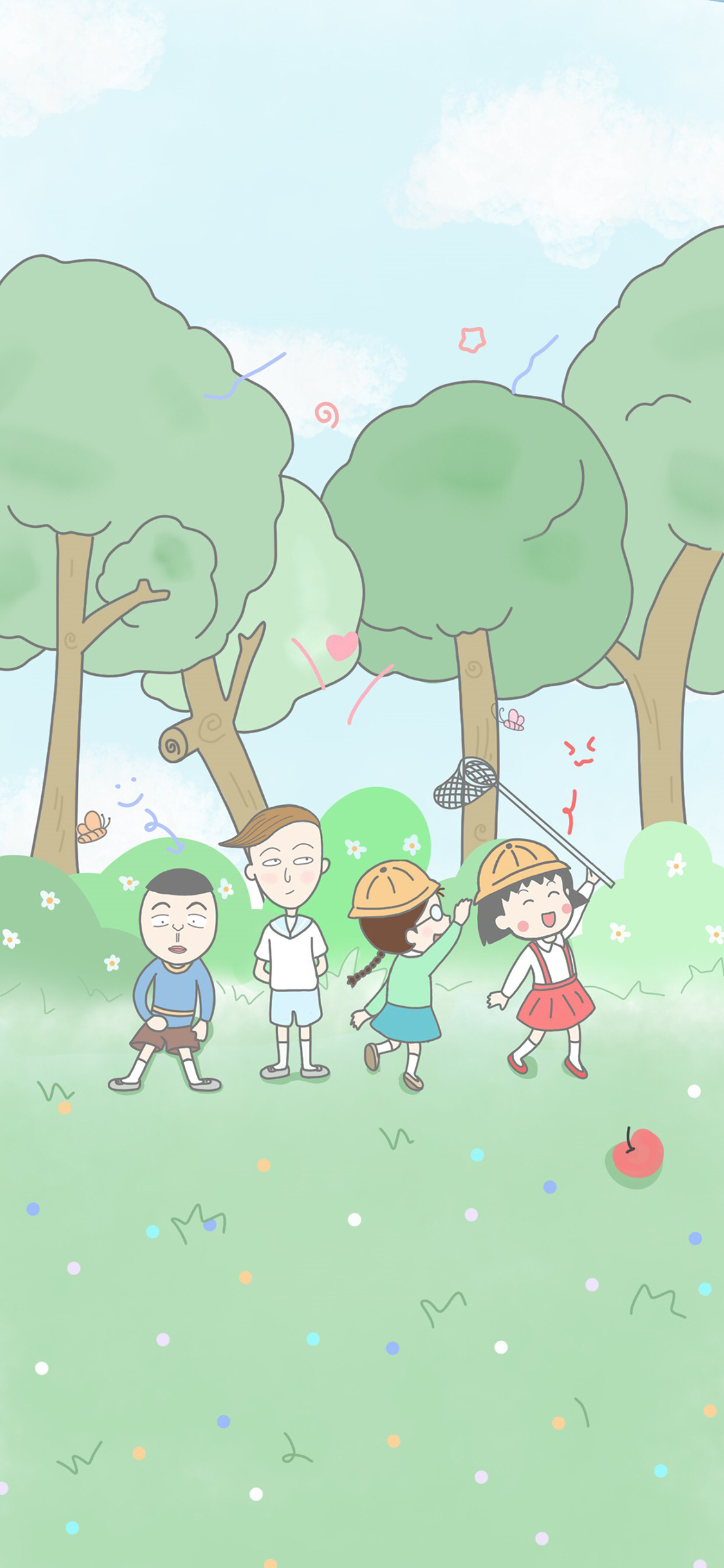 [2436×1125]动画 樱桃小丸子 日漫 苹果手机动漫壁纸图片